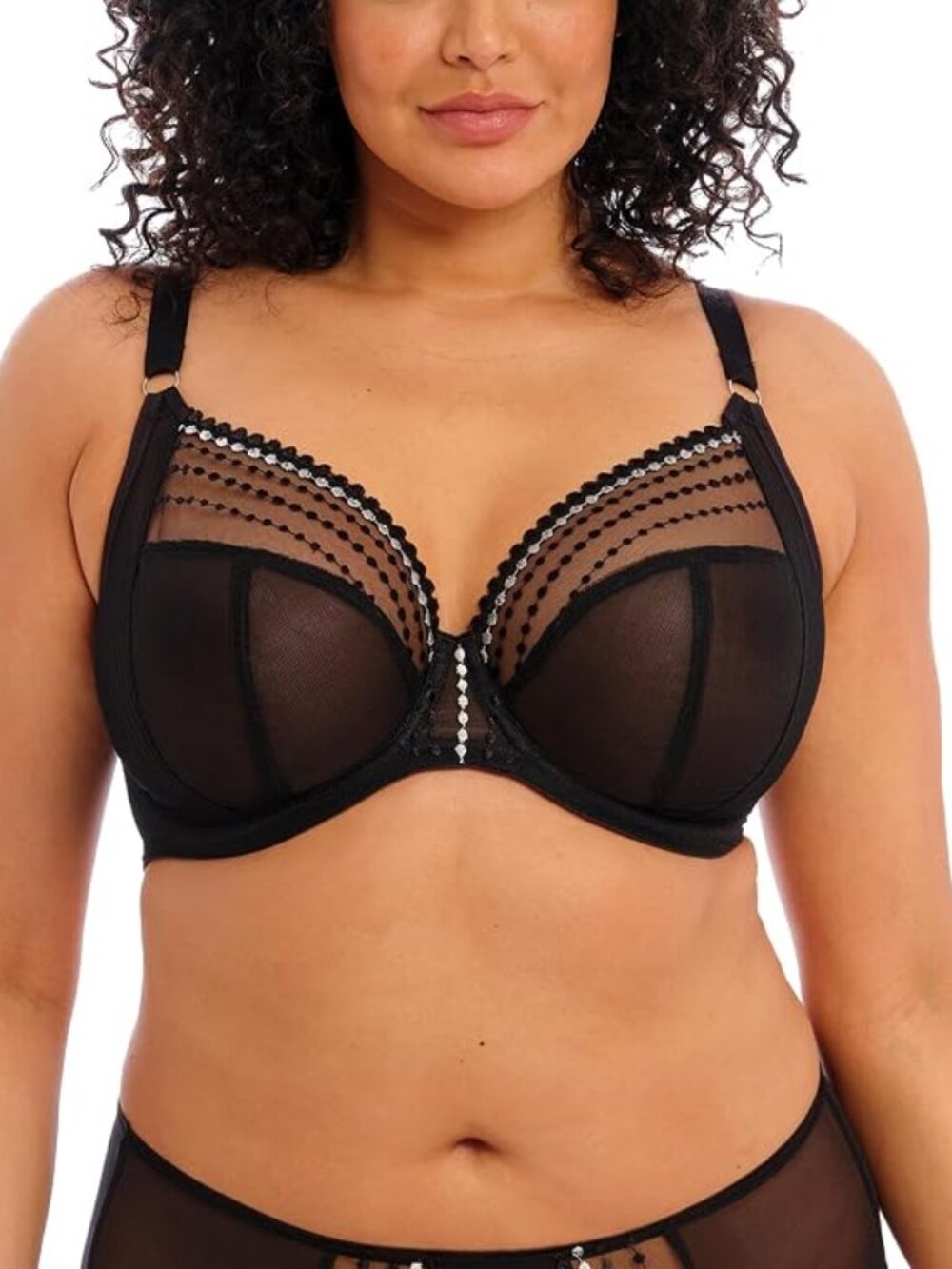 Elomi Matilda ✨ Plunge Underwire Bra 40H Black EL8900BLK NWT